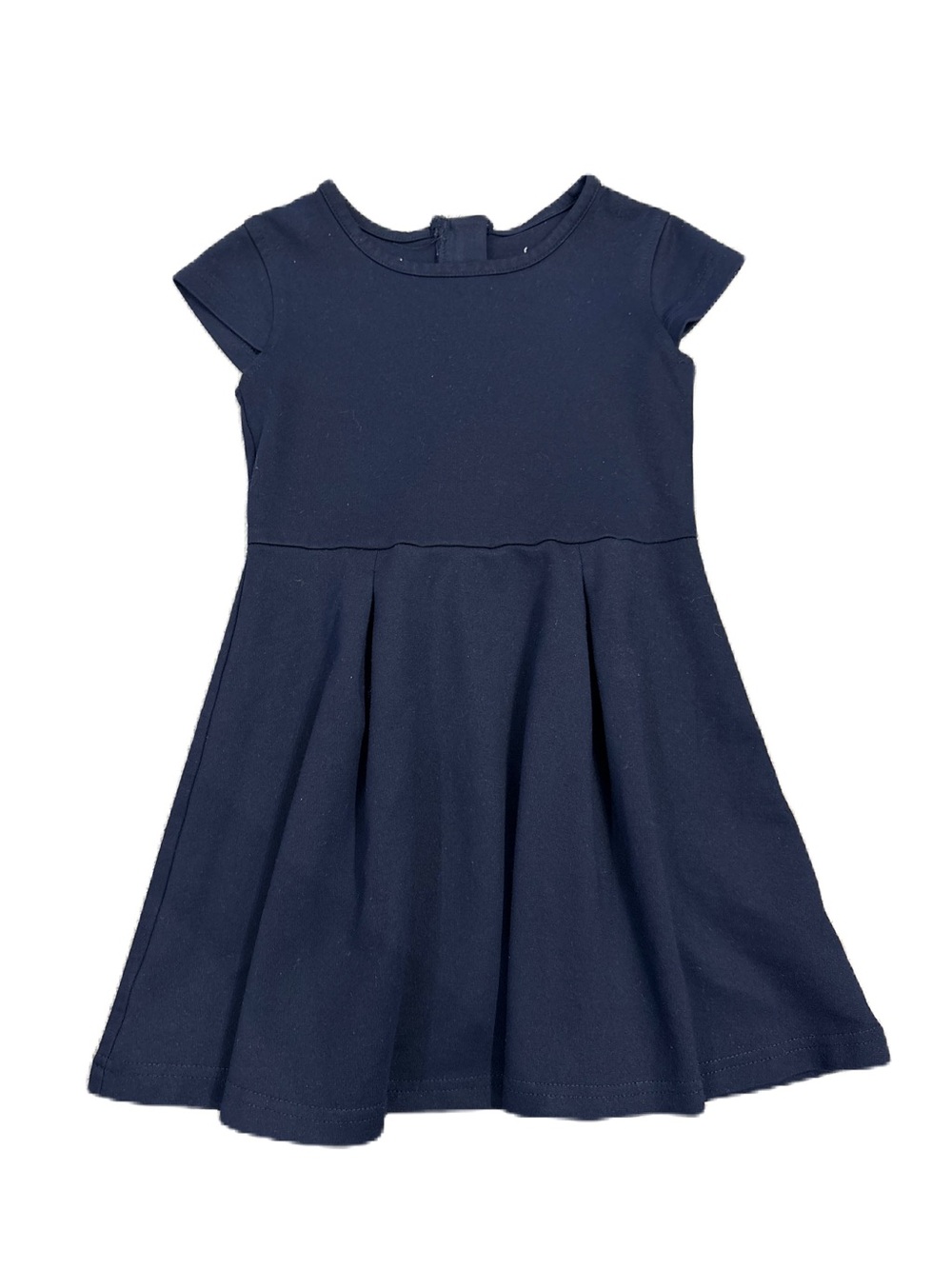 Girls Uniform Navy Cap-Sleeve Fit & Flare Dress - Size 4-5